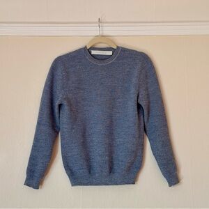 Aseedoncloud Denim Blue Knit Sweater - Super Soft Wool - XS S - Japan